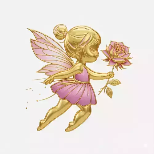 Pendant Angel Pendant 3D Angel Gold Girl Pendant 