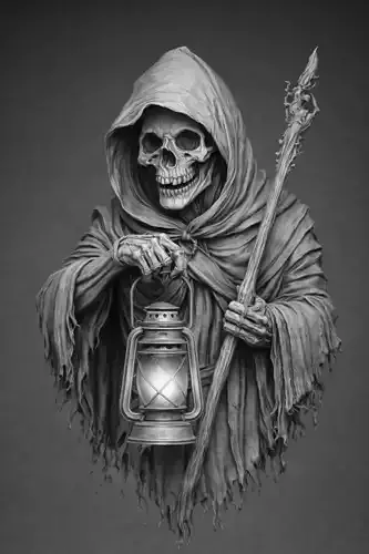 Grim Reaper with Lantern 3D Model for Jewelry Pendant Design 3D print model