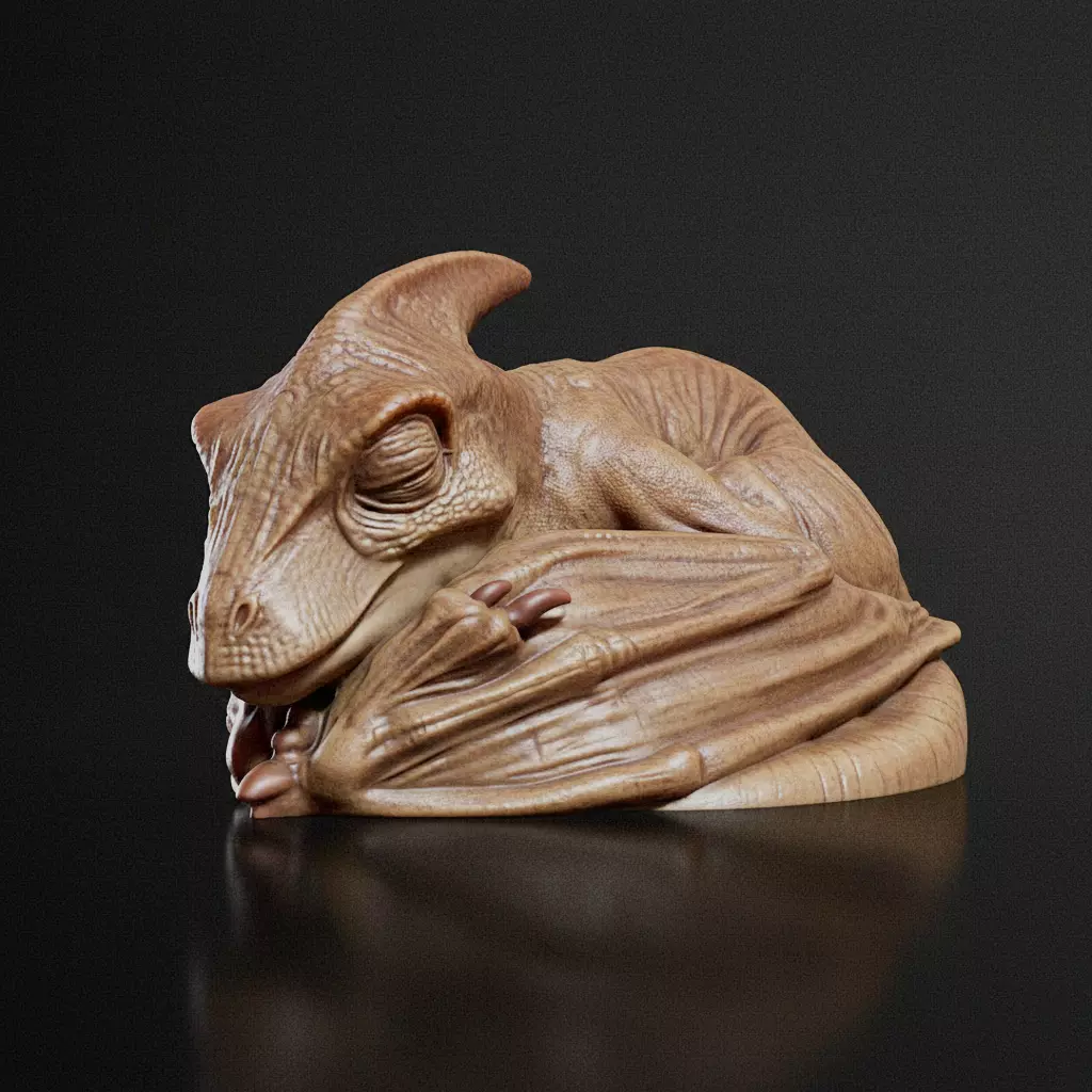 Sleeping Cute Baby Pterodactyl 3D print model