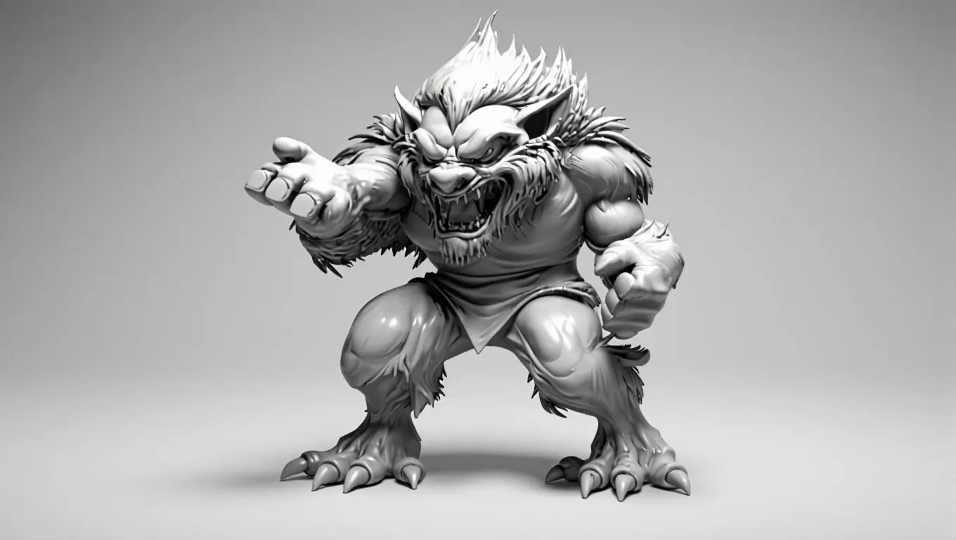 Werewolf Beast Character 3D Model for Jewelry Pendant Design 3D print model