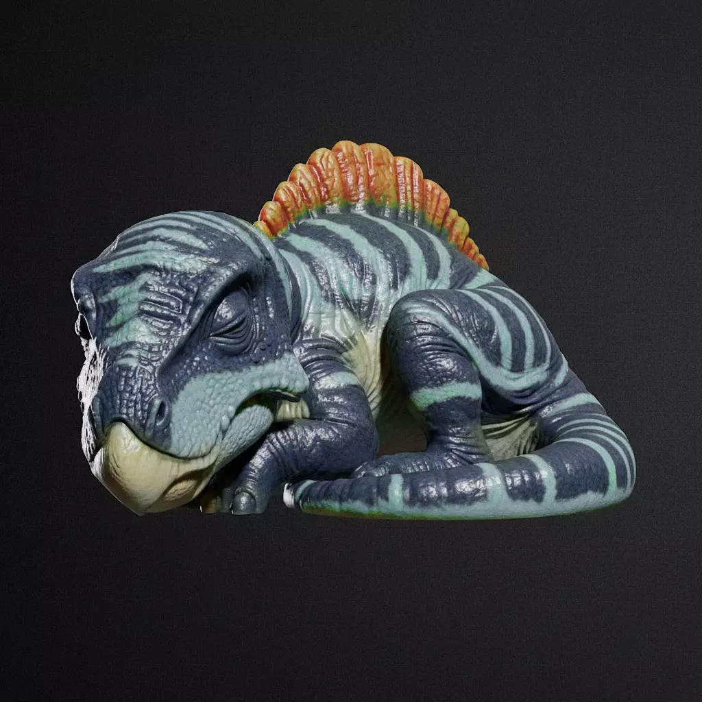 Sleeping Cute Baby Spinosaurus 3D print model