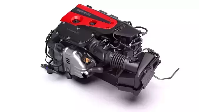 Honda K20C VTEC Turbo Engine Low-poly 3D model