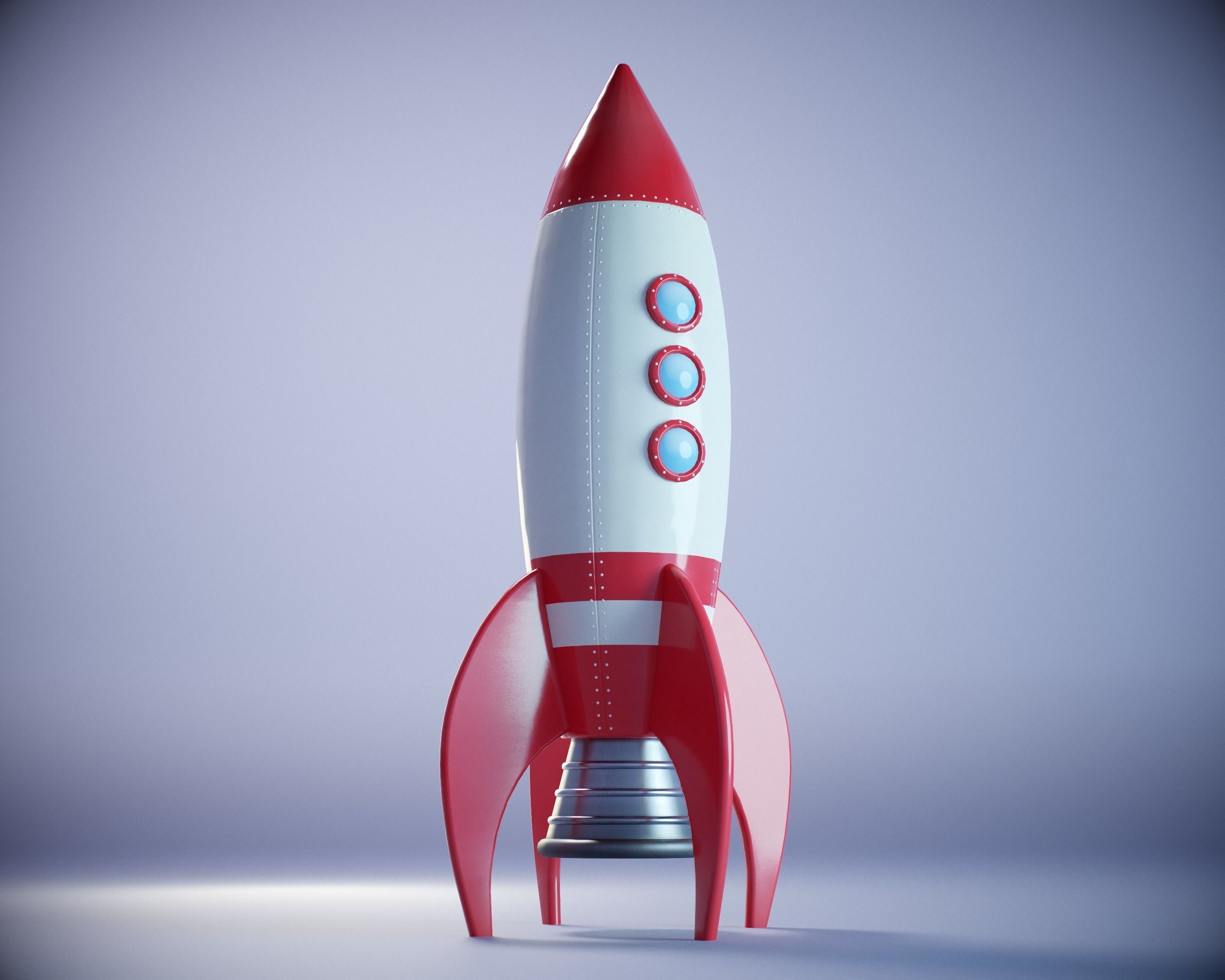 Rocket on the moon PBR Low-poly 3D model_2
