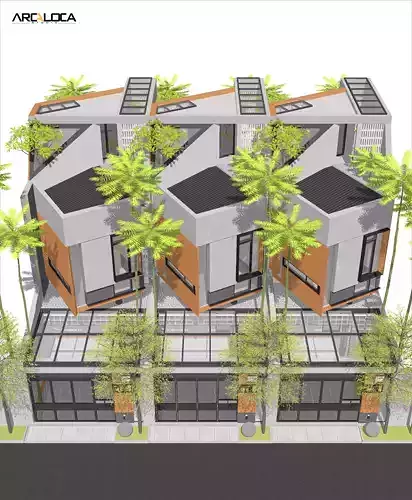 Modern Tropical Tiny House Minimalist Architecture Design 3D model 2
