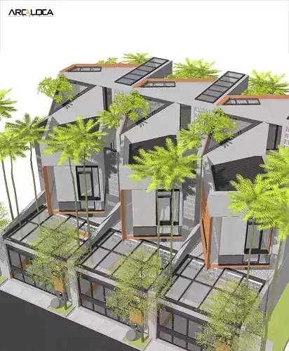 Modern Tropical Tiny House Minimalist Architecture Design 3D model 3