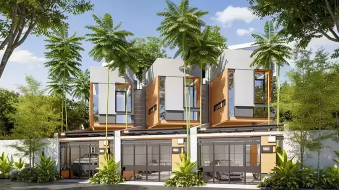 Modern Tropical Tiny House Minimalist Architecture Design 3D model 4