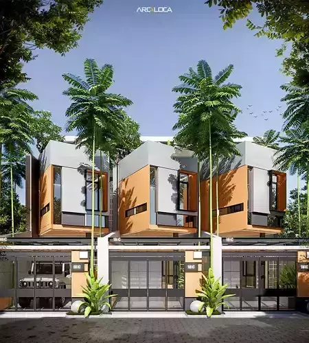 Modern Tropical Tiny House Minimalist Architecture Design 3D model 6