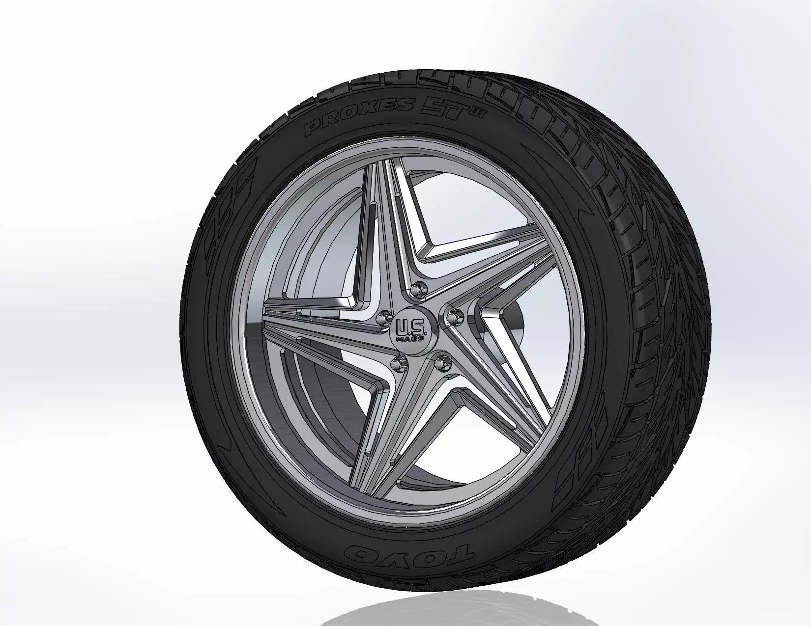 Wheels US Mags Dagger 20inch for scale model 3D print model