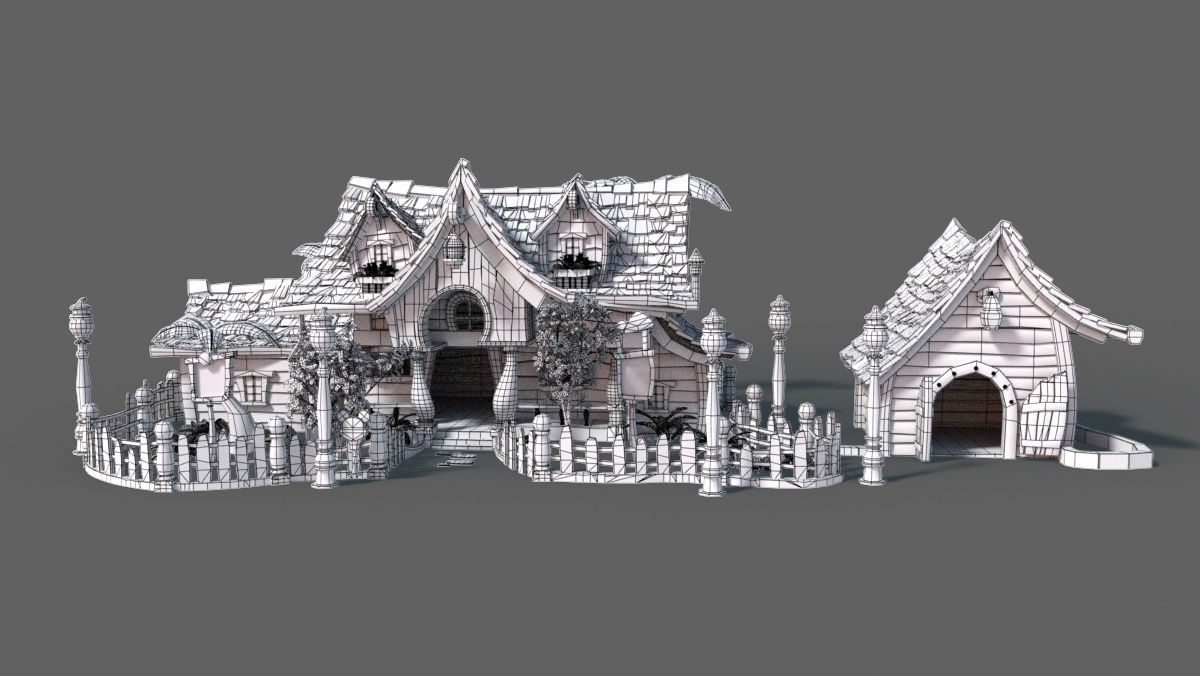 Cartoon House 3D model_10