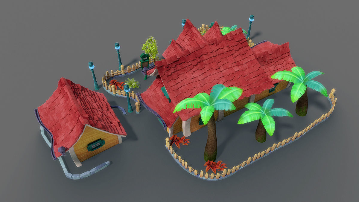 Cartoon House 3D model_6