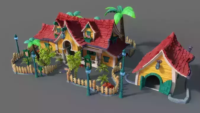 Cartoon House 3D model