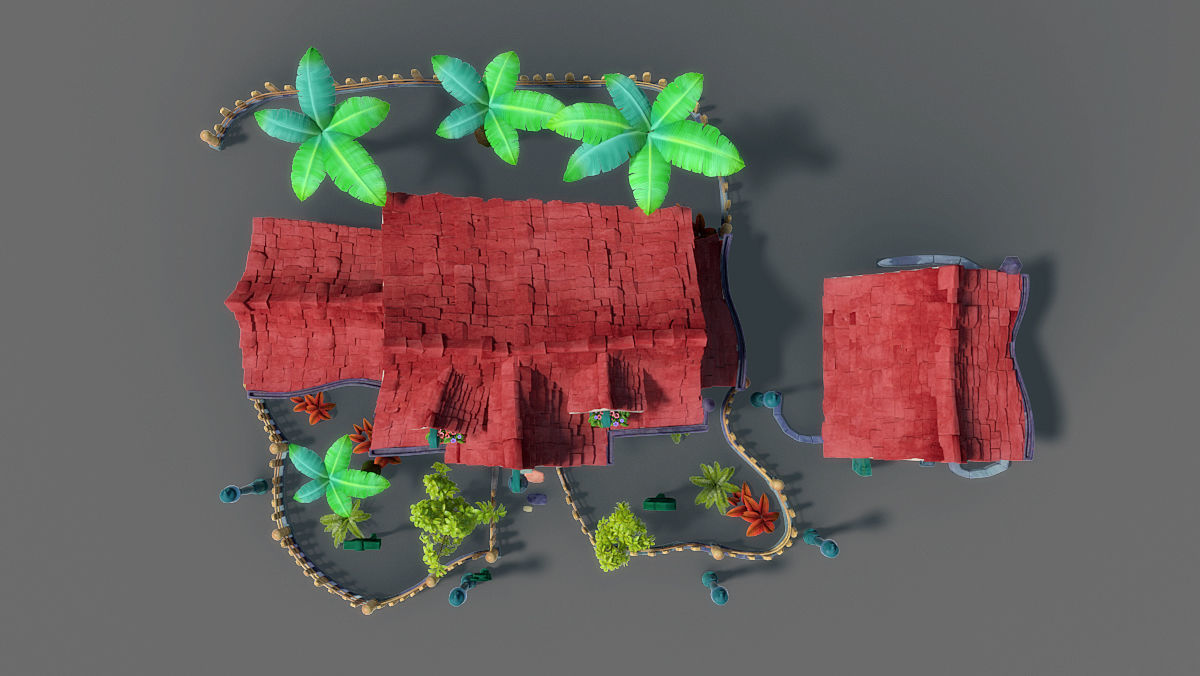 Cartoon House 3D model_3