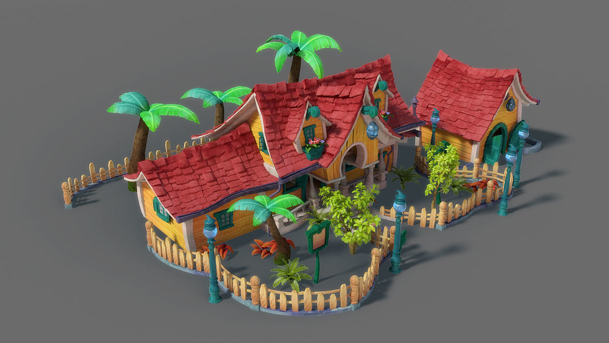 Cartoon House 3D model_1