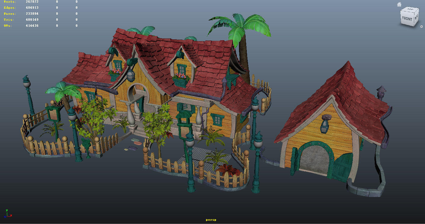 Cartoon House 3D model_9