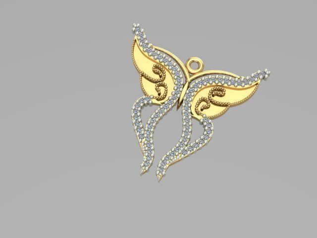 sintered butterfly pendant 3D print model