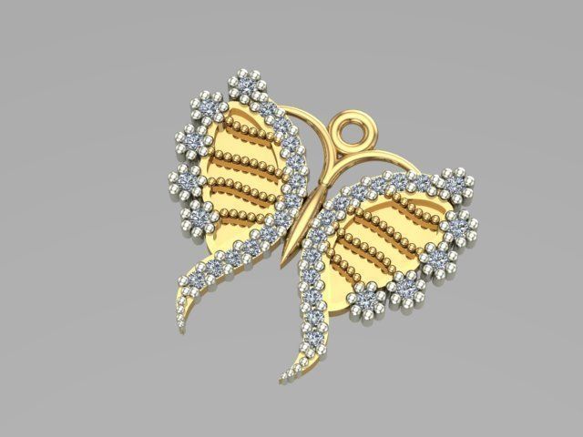 sintered butterfly pendant 3D print model