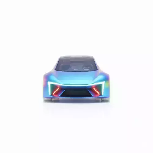 Iridescent Next-Gen Electric Concept Car Low-poly 3D model 2