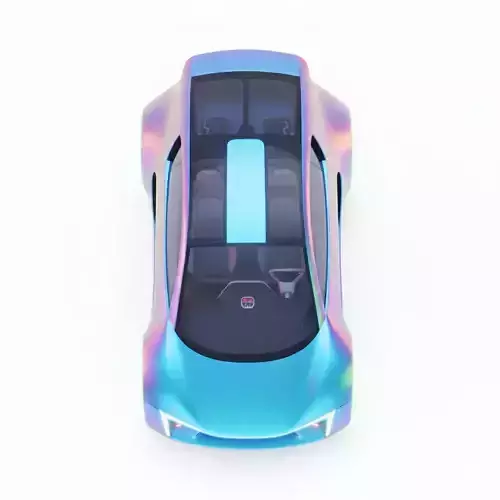 Iridescent Next-Gen Electric Concept Car Low-poly 3D model 3