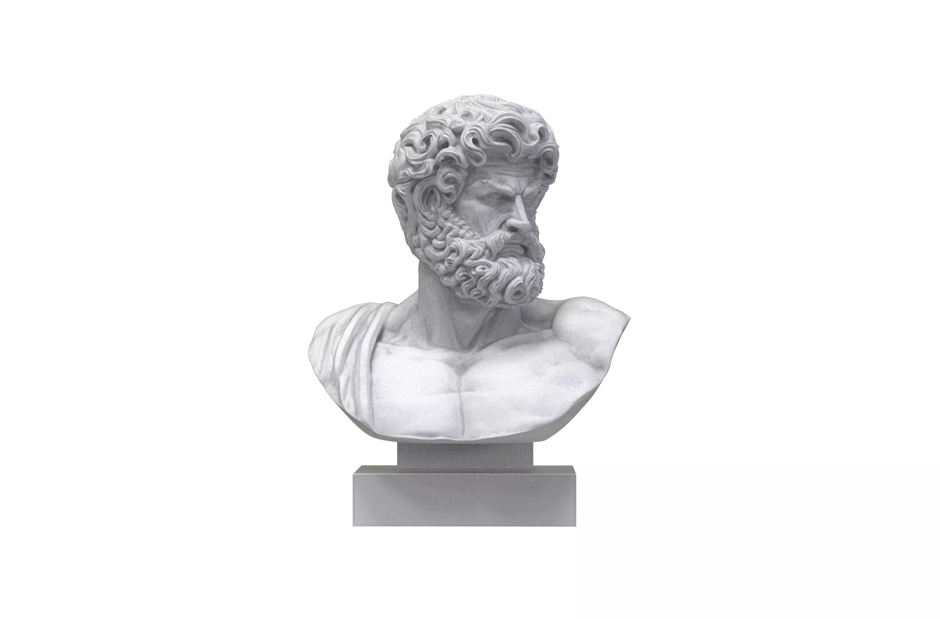 Poseidon Bust - High Detail Greek God Sculpture 3D print model