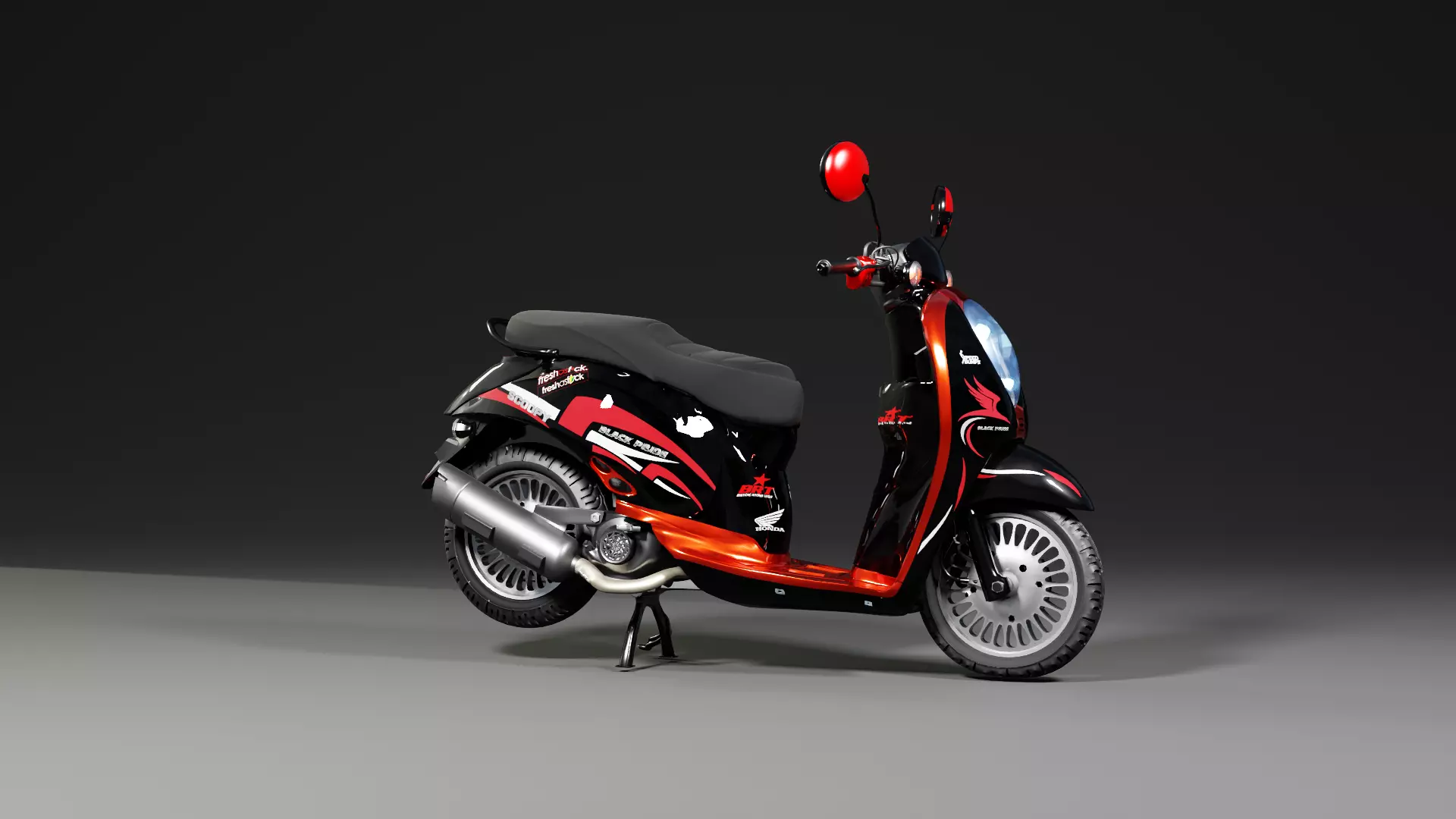 Honda Scoopy - Low Poly Game Ready Low-poly 3D model