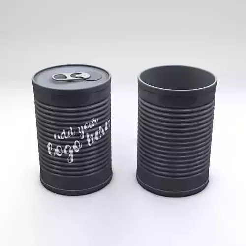 Product Tincan Ribbed Metal Tin Can 3D model
