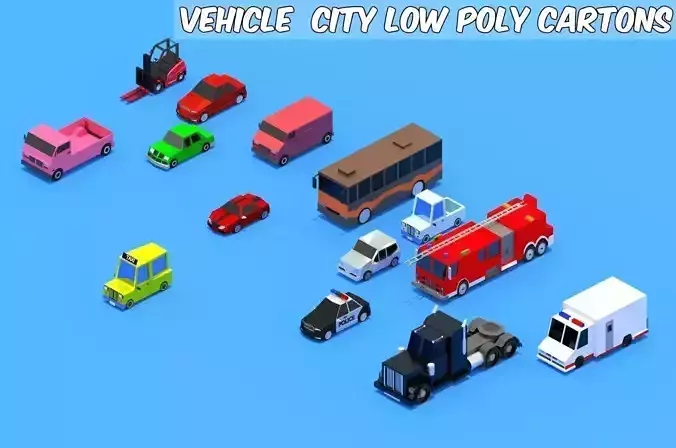 low poly Cars pack