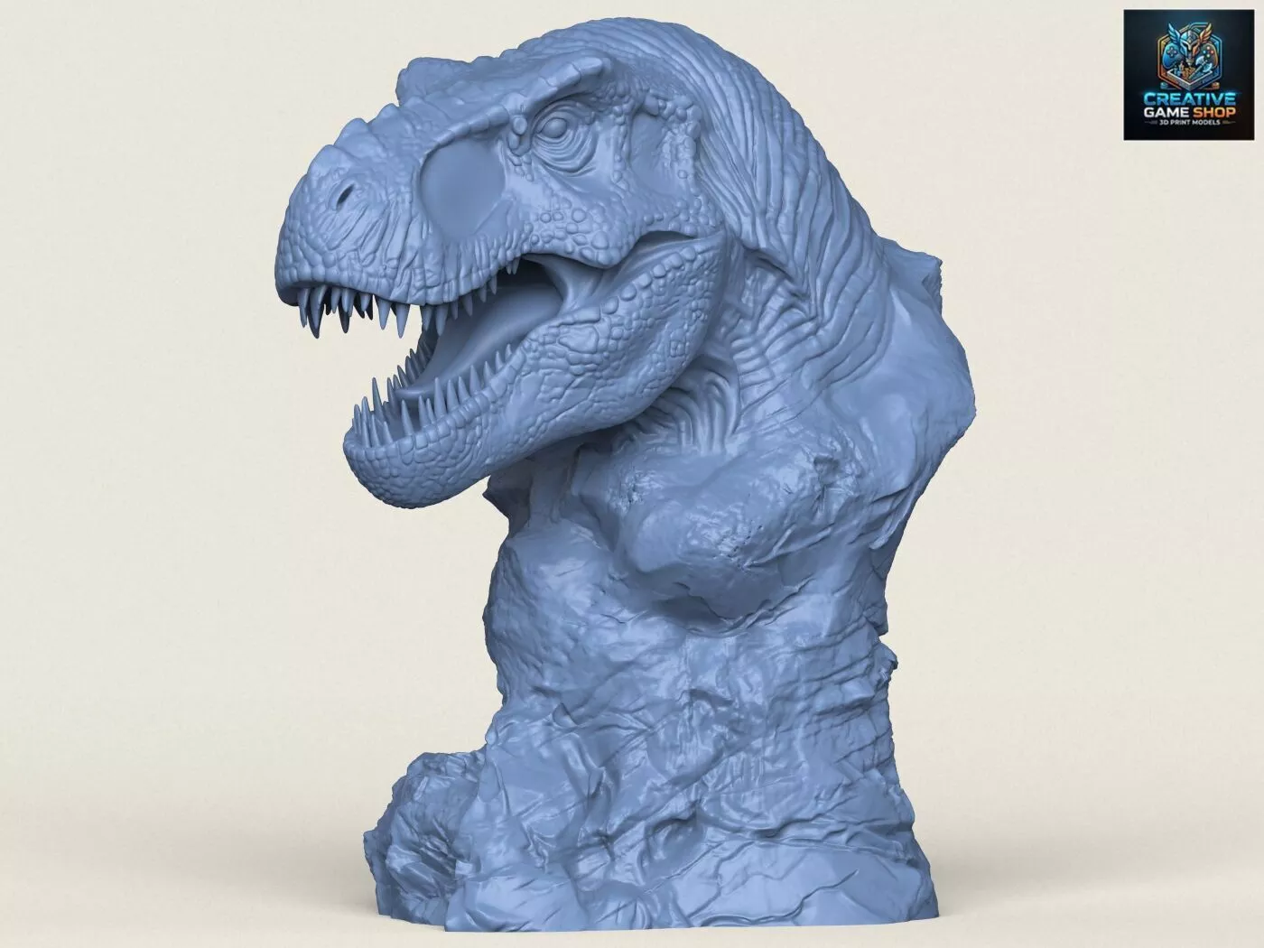 Trex Dinosaur Bust Statue 3D print model