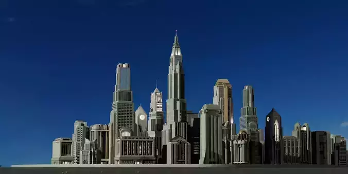 Dark Deco City Bundle 3D model