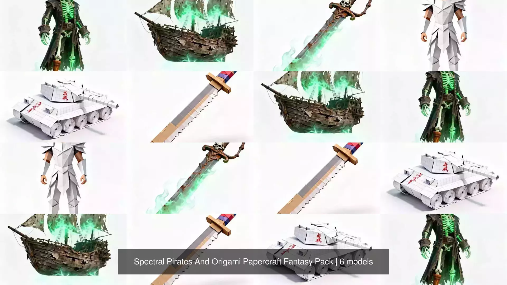 Spectral Pirates And Origami Papercraft Fantasy Pack