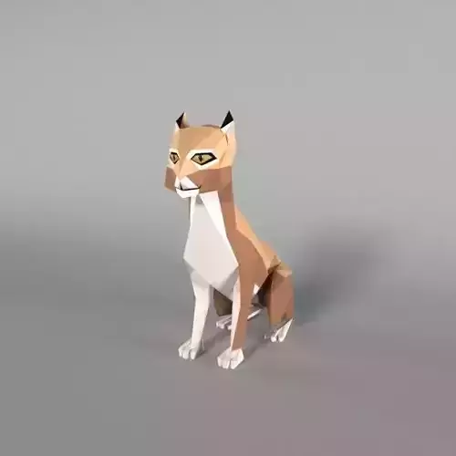 Low Poly Bobcat lynx