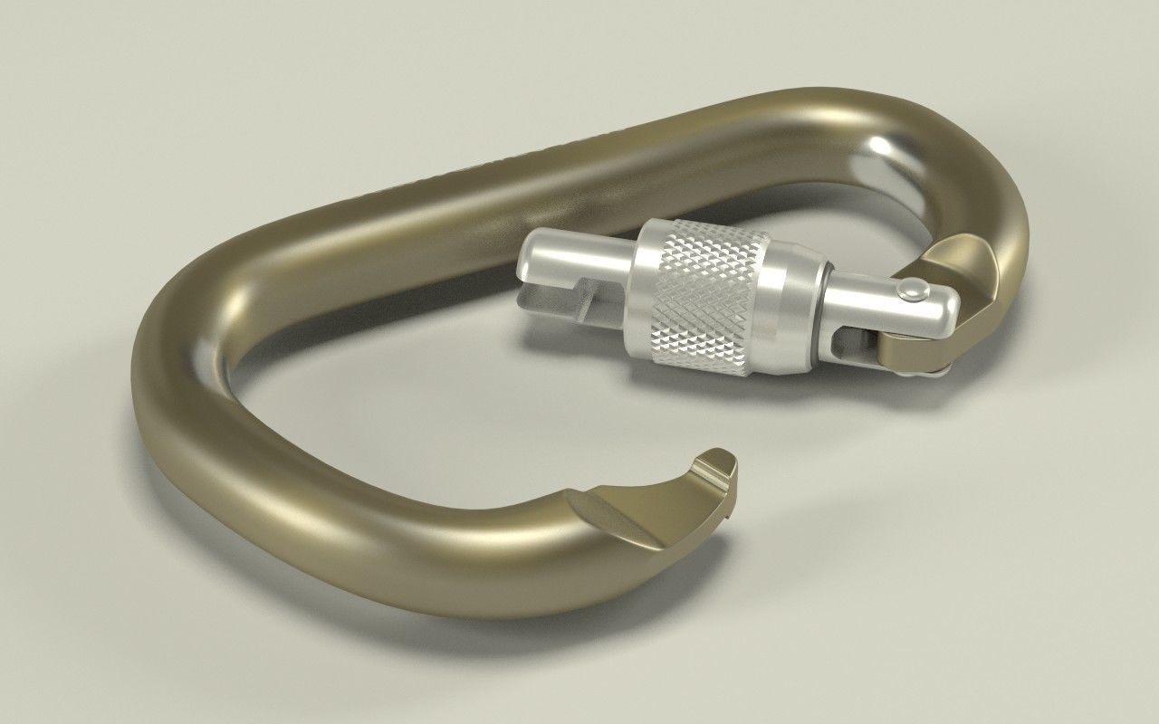Climbing carabiner 3D model_2