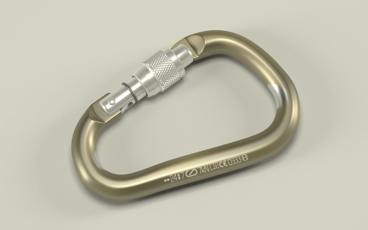 Climbing carabiner 3D model_1