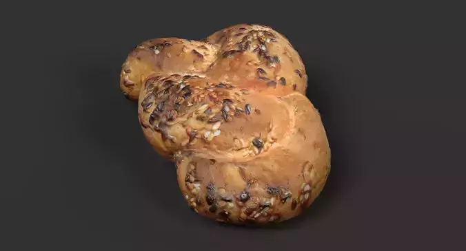 Brown Roll - Bakery Product 3D model 6