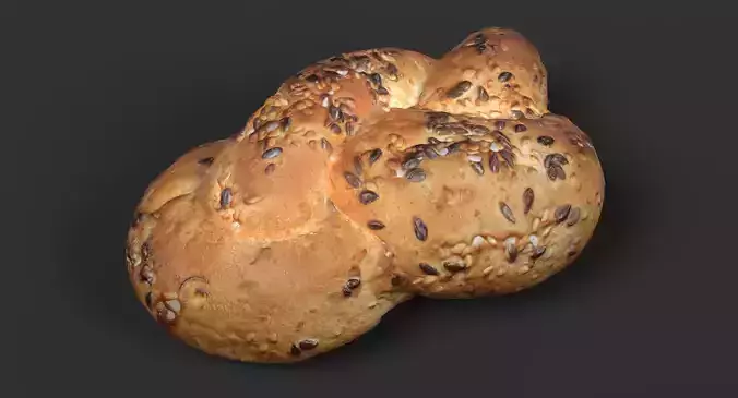 Brown Roll - Bakery Product 3D model 5