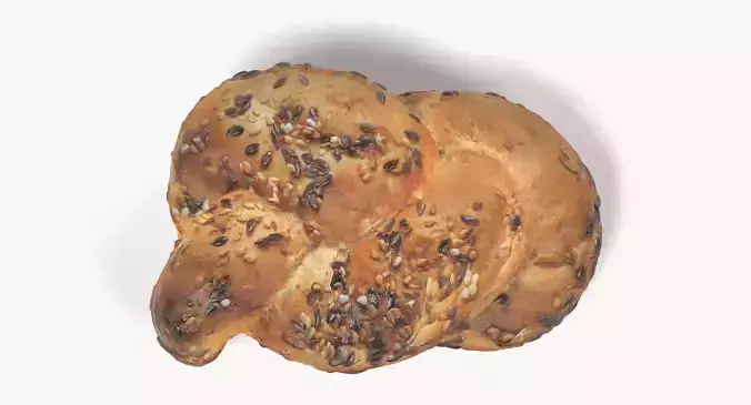 Brown Roll - Bakery Product 3D model