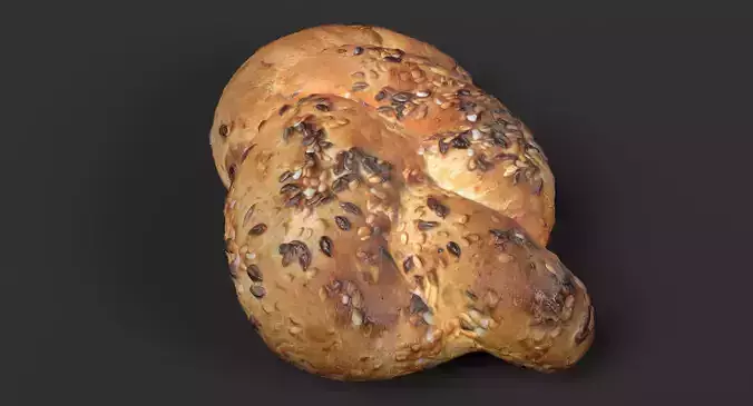 Brown Roll - Bakery Product 3D model 4