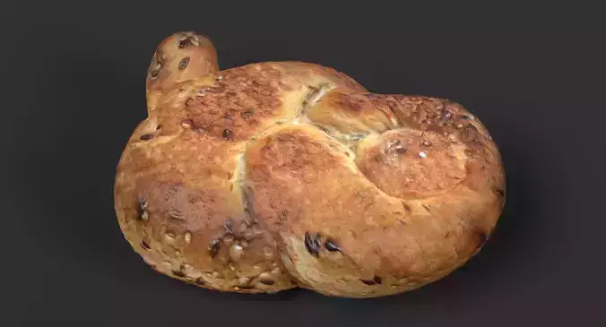 Brown Roll - Bakery Product 3D model 7