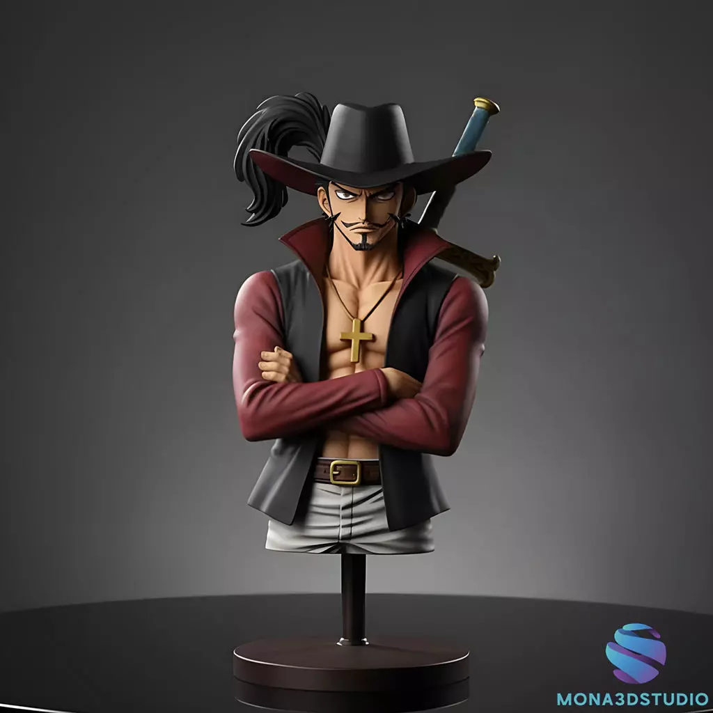 Dracule Mihawk - Hawk Eyes -Bust - 3D Printable STL File 3D print model