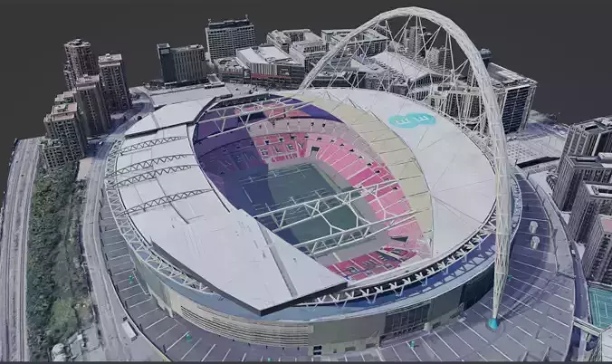 Wembley Stadium 3D Scan Single Material 3D model