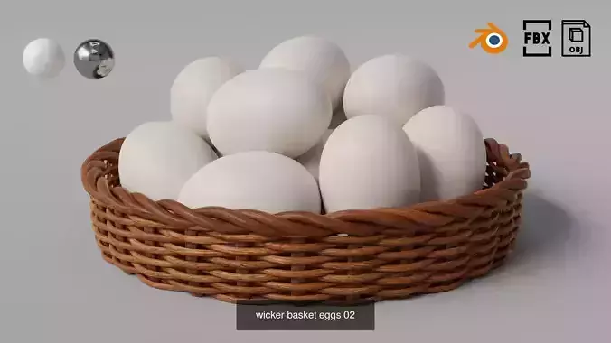 Egg and Wicker Basket Collection PBR Asset Pack 6