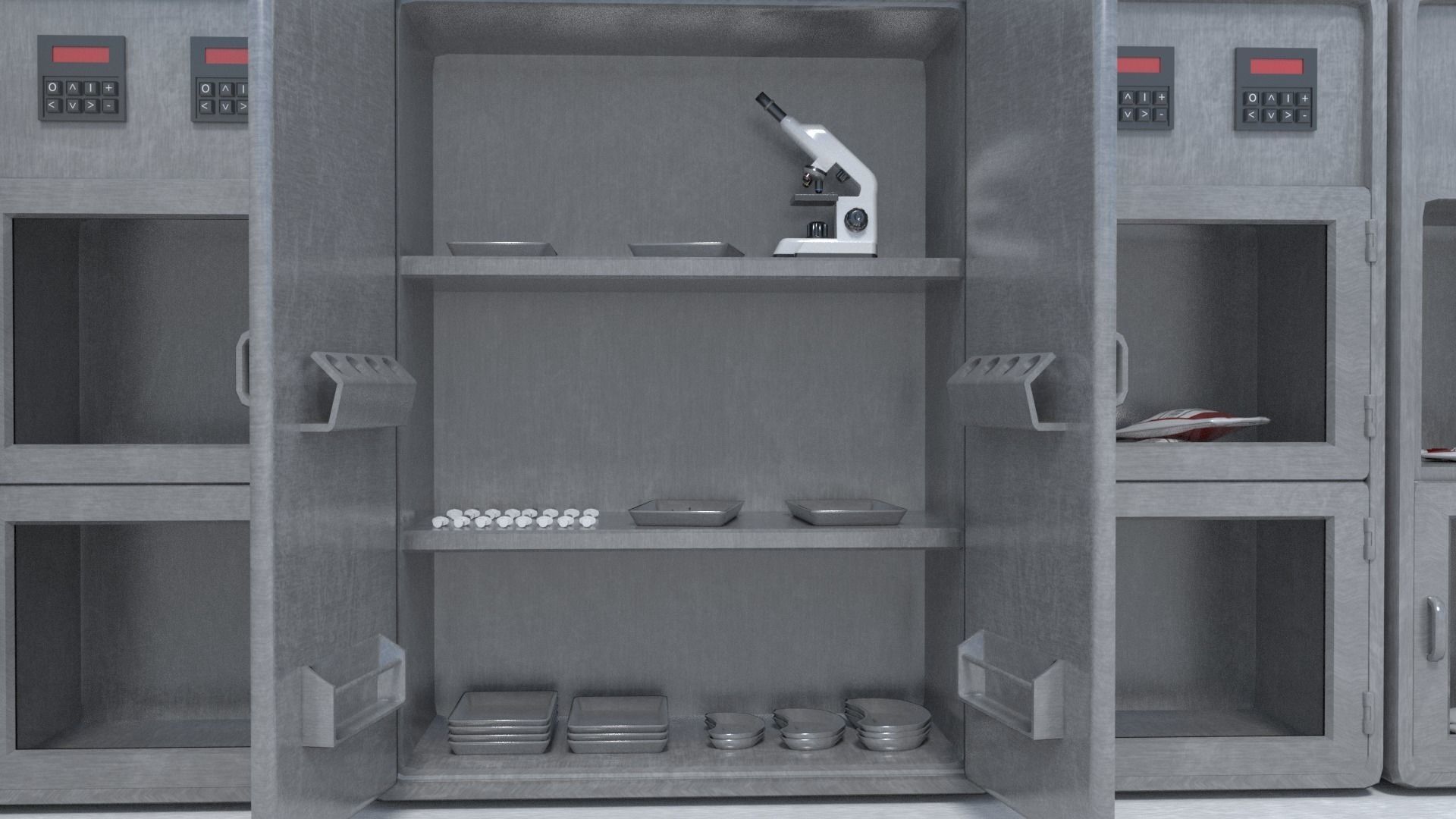 Medical Building with Props - Game Level Pack Low-poly 3D model_32