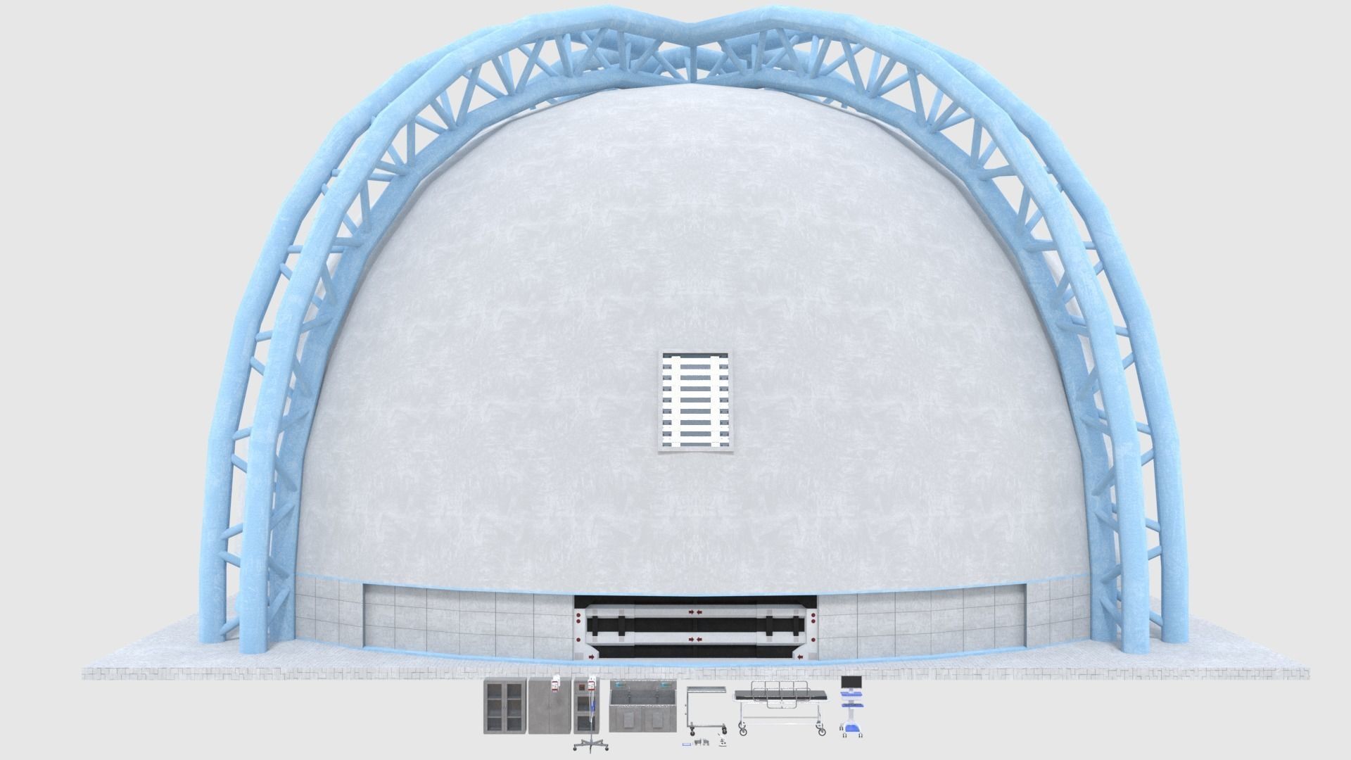 Medical Building with Props - Game Level Pack Low-poly 3D model_25