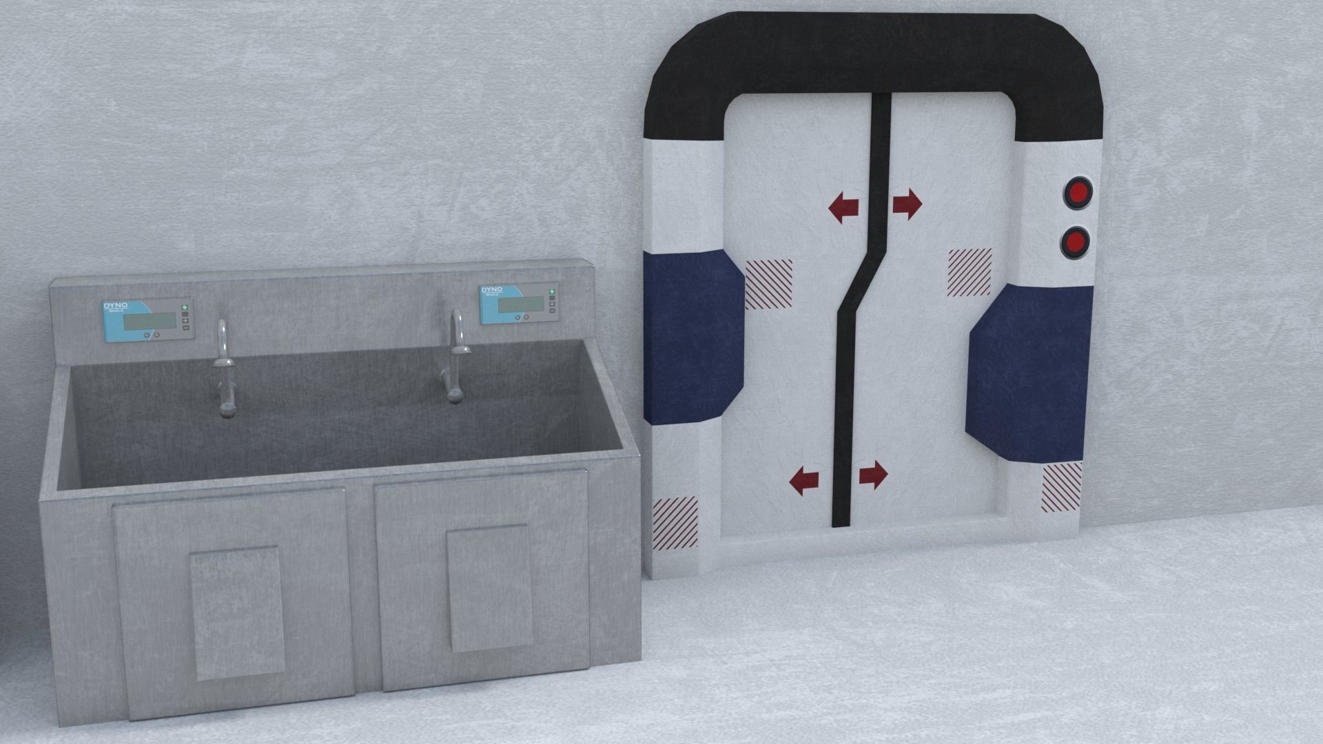 Medical Building with Props - Game Level Pack Low-poly 3D model_28