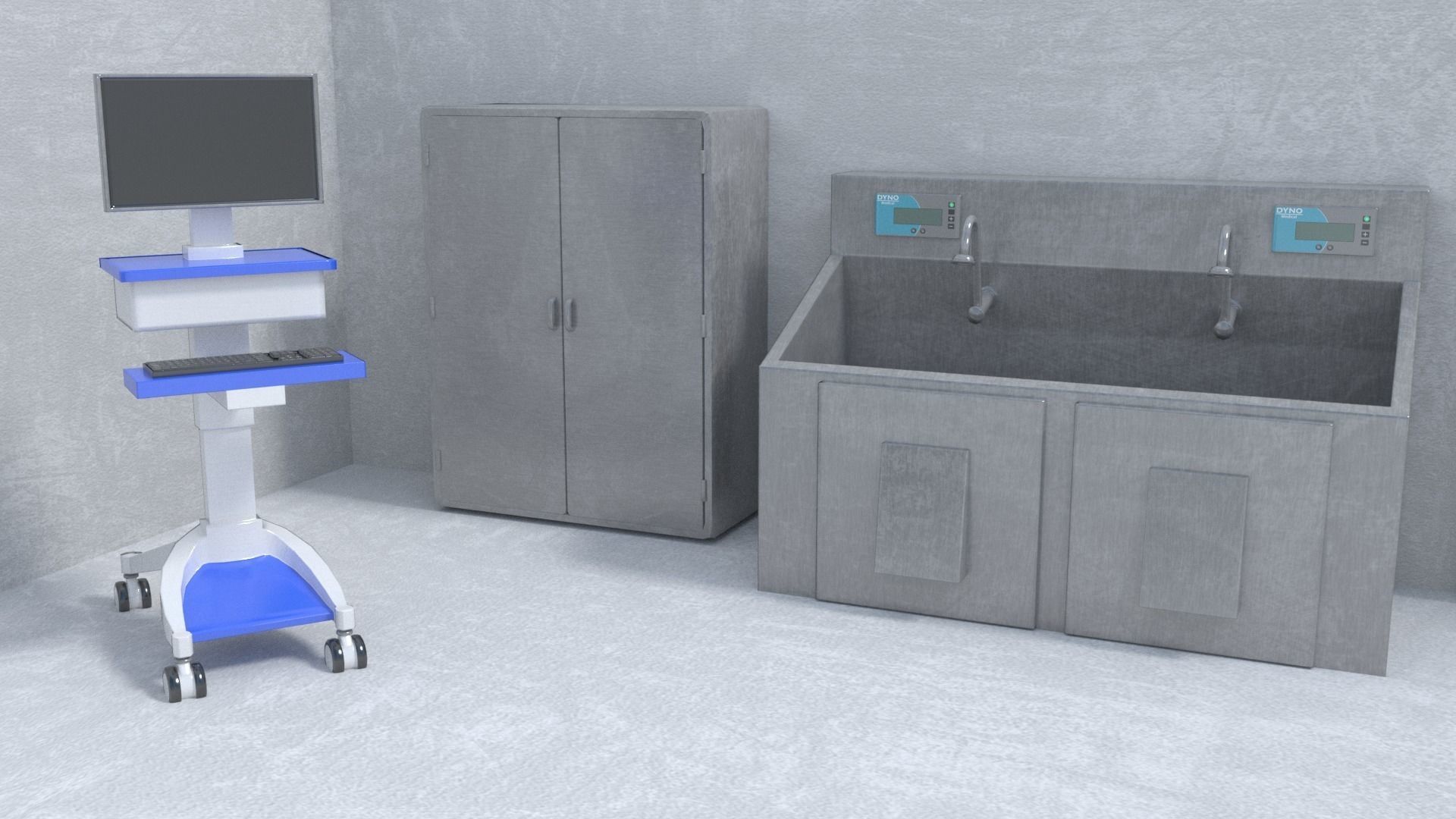 Medical Building with Props - Game Level Pack Low-poly 3D model_31