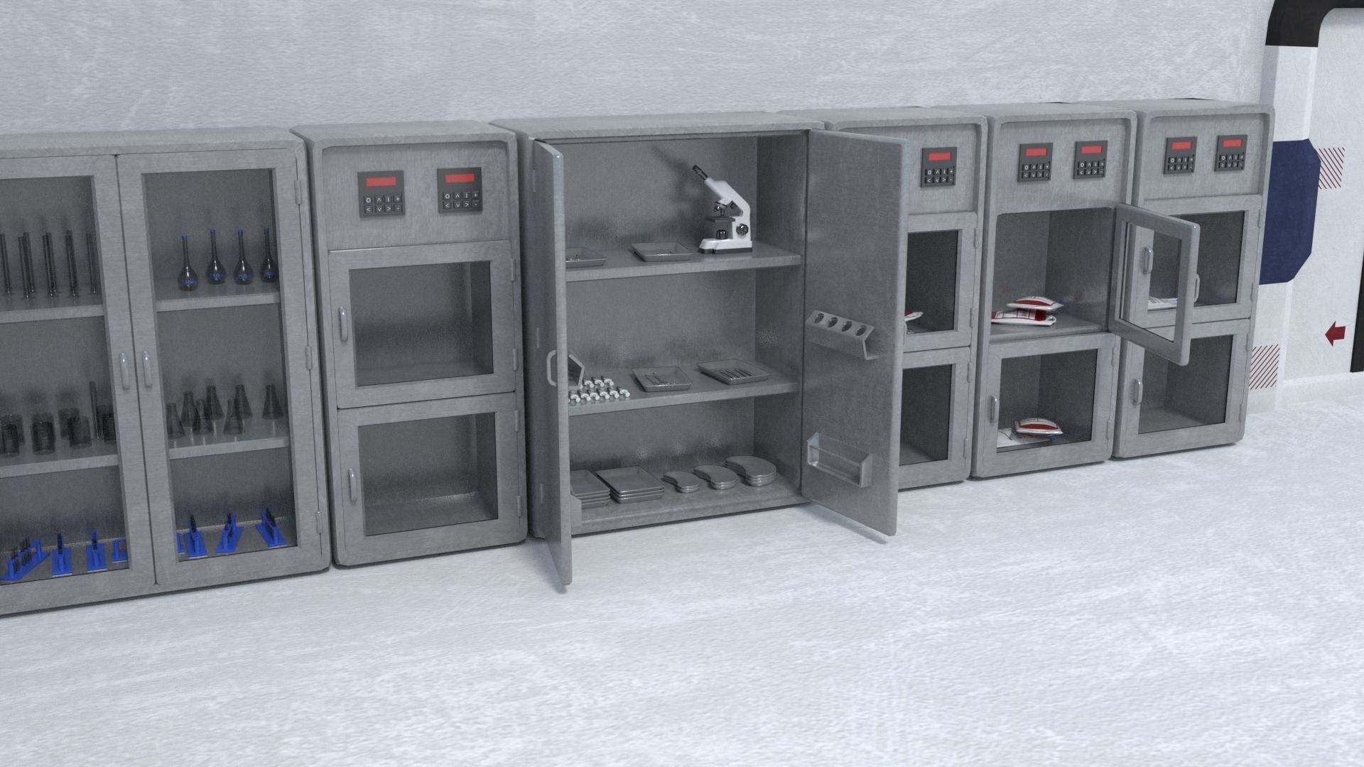 Medical Building with Props - Game Level Pack Low-poly 3D model_29