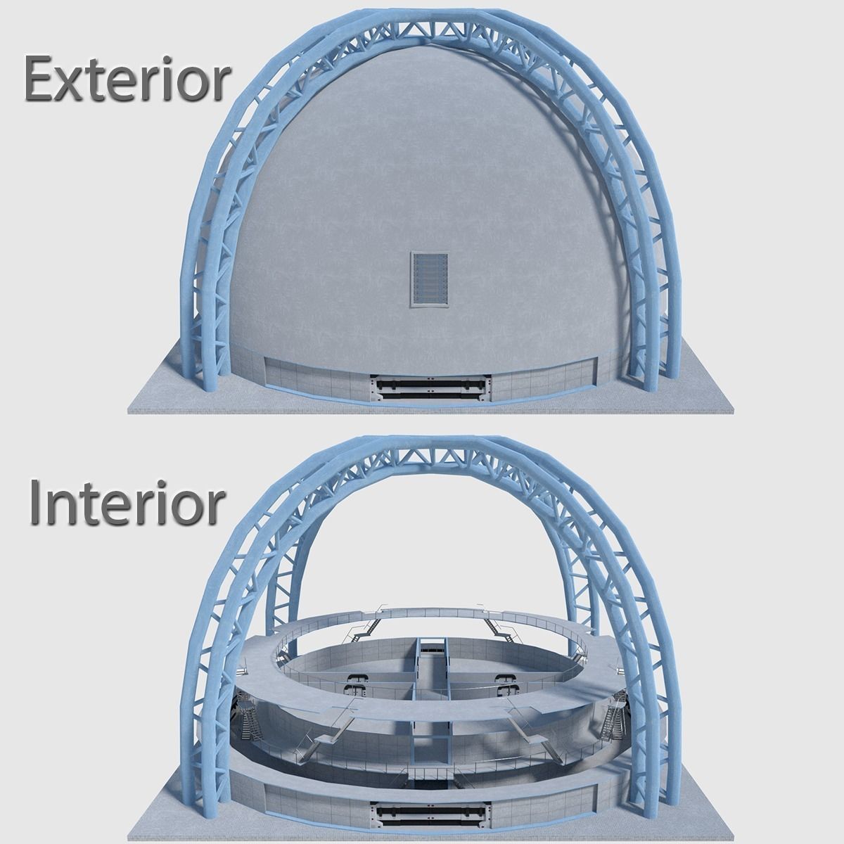 Medical Building with Props - Game Level Pack Low-poly 3D model_6