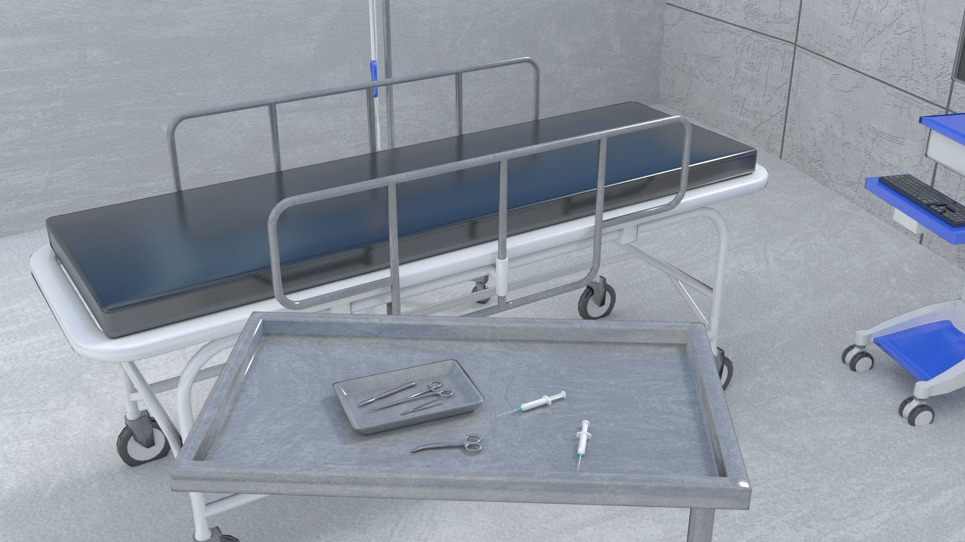 Medical Building with Props - Game Level Pack Low-poly 3D model_33