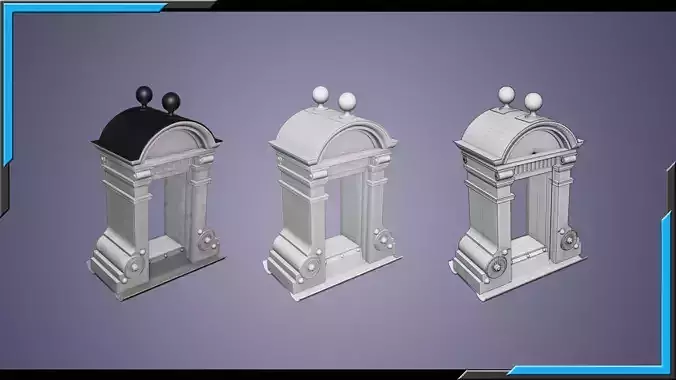 Building Architecture Element Textured Base Mesh 01 Low-poly 3D model 2