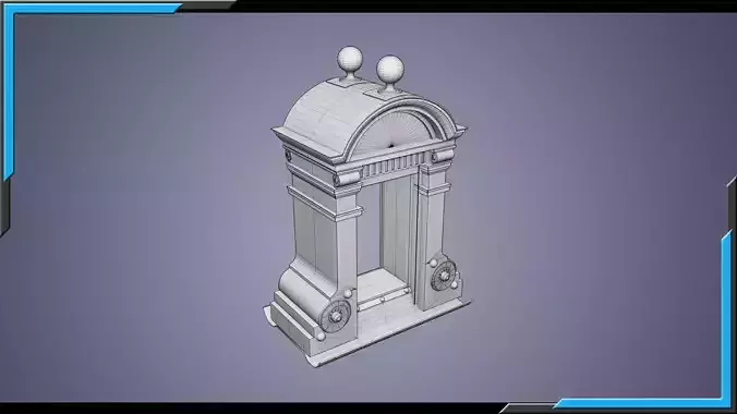 Building Architecture Element Textured Base Mesh 01 Low-poly 3D model 5