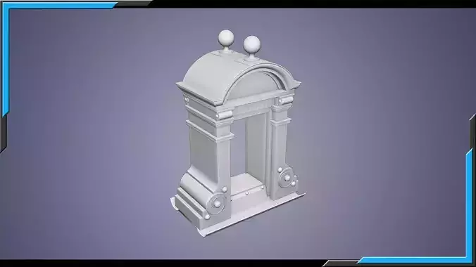 Building Architecture Element Textured Base Mesh 01 Low-poly 3D model 4